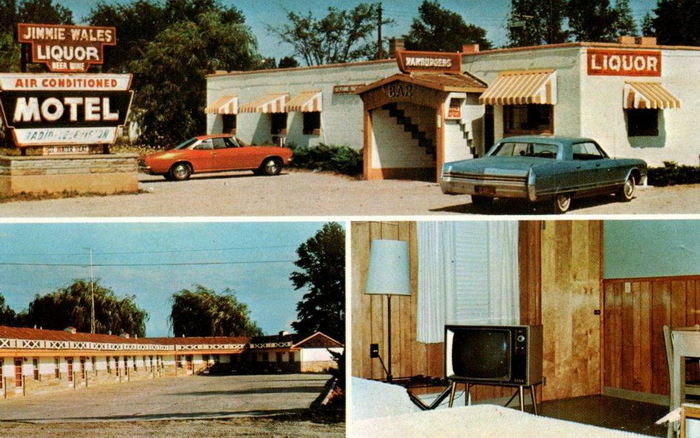 Jimmie Wales Bar & Motel - Old Postcard View (newer photo)